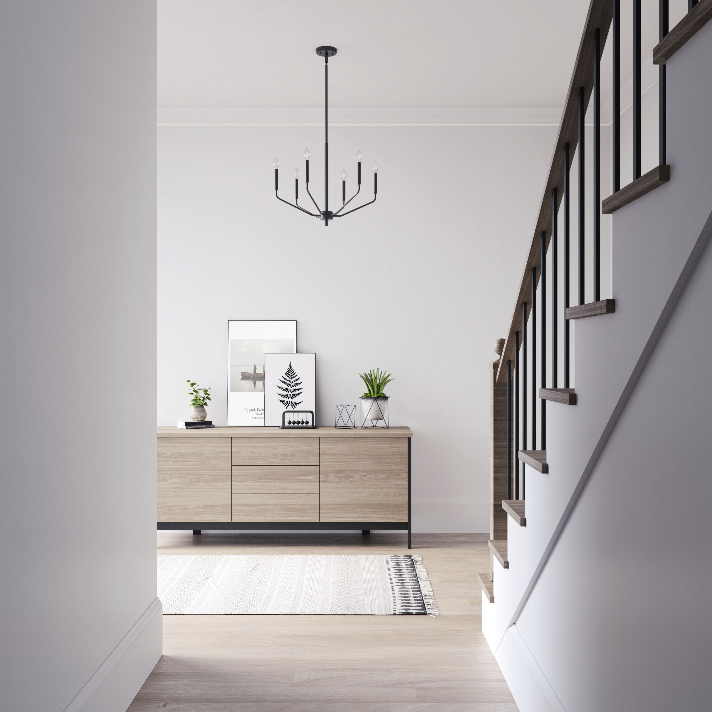 Laurell 6 Light 24 inch Matte Black Chandelier Ceiling Light